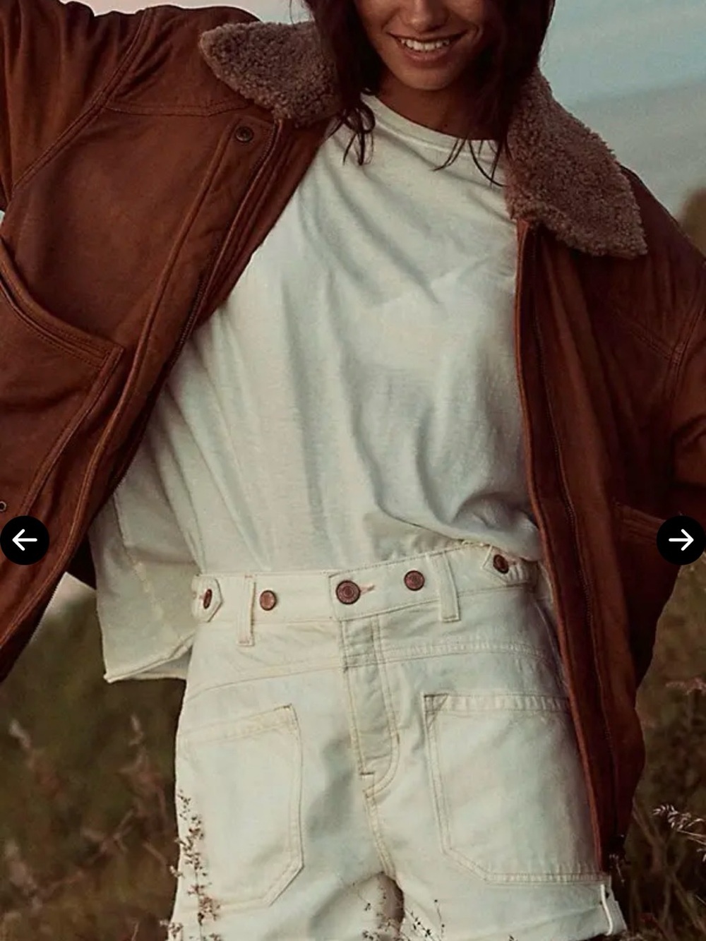 We The Free Palmer Mid Rise Shorts in Wagon White